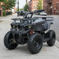 Детский квадроцикл Prof1 HB-ATV 800AS-2 черный, надувные колеса