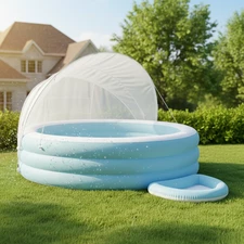 Детский надувной бассейн Intex 57195, 227 х 221 х 137 см., с навесом от солнца