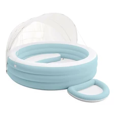 Детский надувной бассейн Intex 57195, 227 х 221 х 137 см., с навесом от солнца фото 14