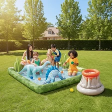 Надувной игровой центр Intex 56132, 202 х 201 х 36 см., Парк юрского периода
