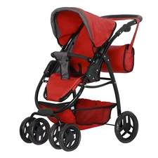 Коляска для куклы 2 в 1 Carrello Avanti 9662 Red красная, с сумочкой
