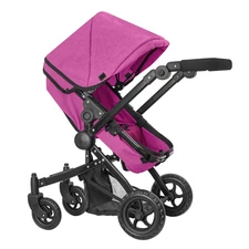 Коляска для куклы Carrello Maestro 9651B Rose red 2 в 1 с сумочкой, малиновая фото 41