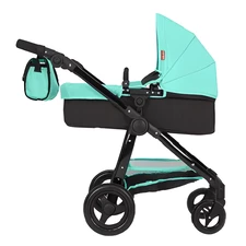 Коляска для куклы 2 в 1 Carrello Ultra 9696 green, зеленая, с сумочкой