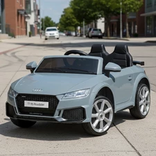 Детский электромобиль M 5012 EBLR-11 Audi, мягкое сиденье, серый
