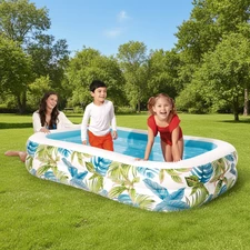 Детский надувной бассейн Intex 57177, 229 х 152 х 48 см., Тропики
