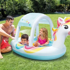 Детский надувной бассейн Intex 58435, 254 х 132 х 109 см., Единорог, с распылителем фото 14