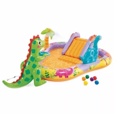 Надувной игровой центр Intex 56139, 201 х 157 х 69 см., Динопарк, с горкой