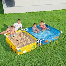 Детский каркасный бассейн с песочницей Bestway 561CF, 213 х 122 х 30,5 см.