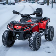 Детский квадроцикл M 6080 EBLR-3 красный, с пультом управления