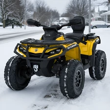 Детский квадроцикл M 6080 EBLR-6 желтый, с пультом управления