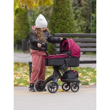 Коляска для куклы Carrello Gloria 9631A Deep red бордовая фото 14