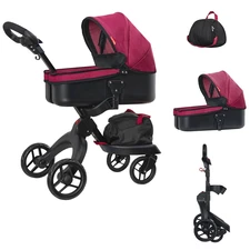 Коляска для куклы Carrello Gloria 9631A Deep red бордовая фото 92