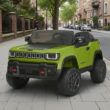 Двухместный детский джип JJ 2500 EBLR-5 (24V) зеленый, 4 мотора, пульт 2.4G