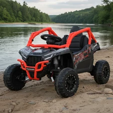 Детский электромобиль багги JS 330 EBLR-2-3 (24V) черно-красный, Kawasaki, 4 мотора