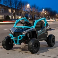 Детский электромобиль багги JS 330 EBLR-2-4 (24V) черно-синий, Kawasaki, 4 мотора купить