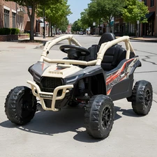 Детский электромобиль багги JS 330 EBLR-13 (24V) бежевый, Kawasaki, 4 мотора купить