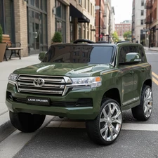 Детский электромобиль джип JJ 2022 EBLR-10 (24V) Toyota хаки, мягкое сиденье