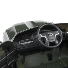 Детский электромобиль джип JJ 2022 EBLR-10 (24V) Toyota хаки, мягкое сиденье фото 16