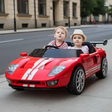 Двухместный детский электромобиль M 6107 (2) ABLR-3 (24V) красный, Ford, надувные резиновые колеса фото 14