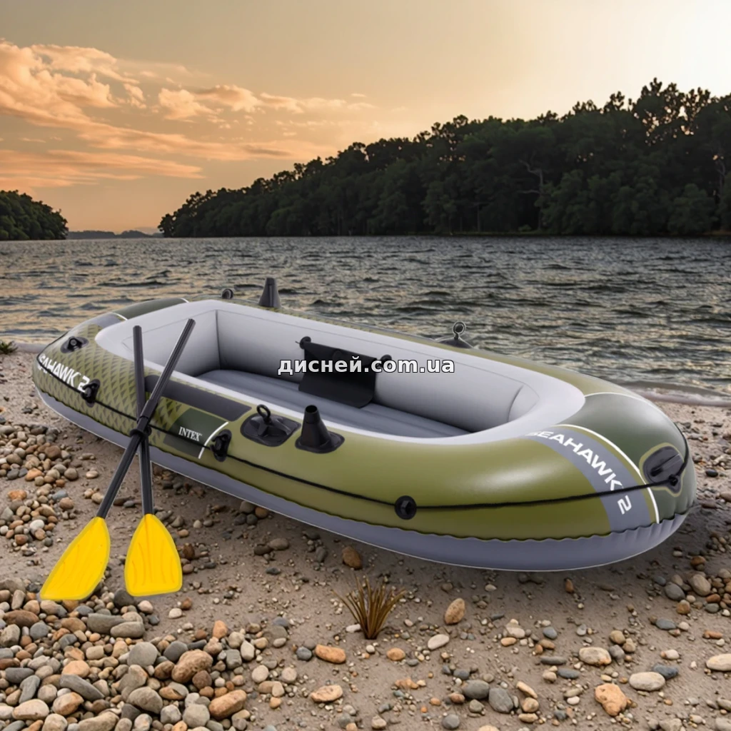 Надувний човен Intex 66332 двомісний, Seahawk 3 Set, 236 х 114 х