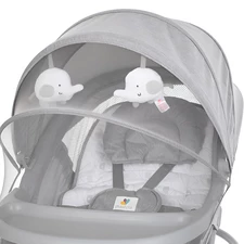 Убаюкивающий центр - шезлонг 8085 светло-серый, 2 в 1, пульт, USB фото 14