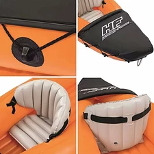 Надувная лодка - байдарка Bestway 65077, двухместная, Lite-Rapid X2 Kayak, 321 х 88 х 41 см. фото 71