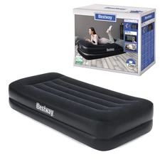 Надувная велюр кровать Bestway 67401 с электронасосом, 191 х 97 х 46 см.
