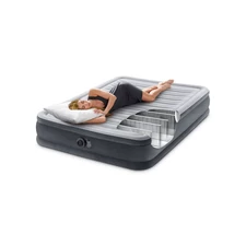 Надувная велюр кровать Intex 67768 с электронасосом, 191 х 137 х 33 см. фото 86