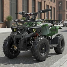 Квадроцикл на аккумуляторе HB-ATV1000AS-10 темно-зеленый с надувными колесами