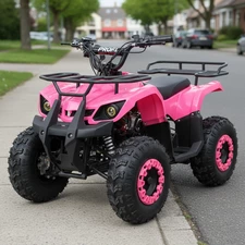 Квадроцикл на аккумуляторе HB-ATV1000AS-8 розовый с надувными колесами