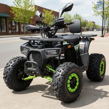 Подростковый квадроцикл HB-EATV1450F-P-5(MP3) V2 зеленый с пятью аккумуляторами