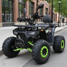 Подростковый квадроцикл HB-EATV1450F-P-5(MP3) V2 зеленый с пятью аккумуляторами купить