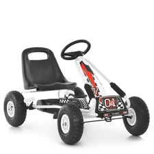 Детский карт M 0645(2)-1 белый с надувными колесами