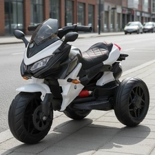 Детский мотоцикл M 4274ELR-1 белый с пультом управления