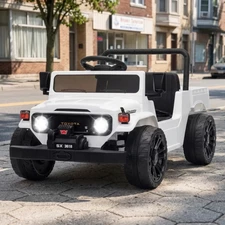 Детский электромобиль джип M 6308EBLR-1 белый с двумя моторами
