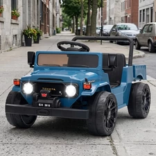 Детский электромобиль джип M 6308EBLR-4 синий с двумя моторами