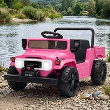 Детский электромобиль джип M 6308EBLR-8 розовый с двумя моторами фото 16