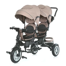 Велосипед для двойни MT 1004DUOS-3 бежевый резиновые колеса