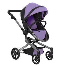 Коляска для куклы Carrello Fortuna 9695 Purple фиолетовая 2 в 1 с сумочкой купить