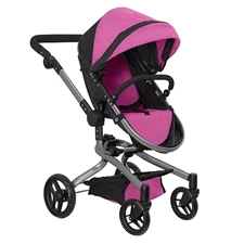 Коляска для куклы Carrello Fortuna 9695 Rose red малиновая 2 в 1 с сумочкой фото 14