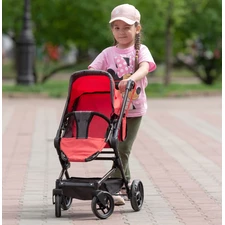 Коляска для куклы Carrello Magia 9636 Pink розовая 3 в 1 с сумочкой фото 41