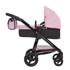 Коляска для куклы 2 в 1 Carrello Ultra 9696 Pink розовая с сумочкой