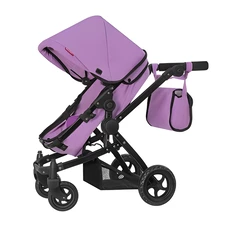 Коляска для куклы Carrello Maestro 9651B Purple 2 в 1 фиолетовая с сумочкой купить