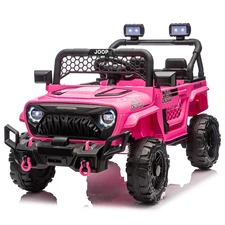 Детский электромобиль джип M 6325EBLR-8 розовый с мягким сиденьем купить