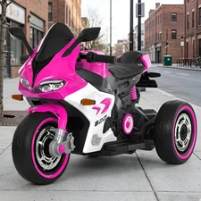 Детский мотоцикл на аккумуляторе M 6307EL-8 розовый 2 мотора 25W