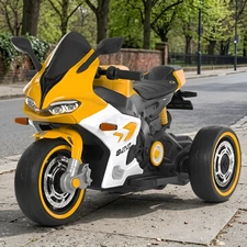 Детский мотоцикл на аккумуляторе M 6307EL-6 желтый 2 мотора 25W