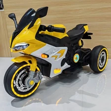 Детский мотоцикл на аккумуляторе M 6307EL-6 желтый 2 мотора 25W купить
