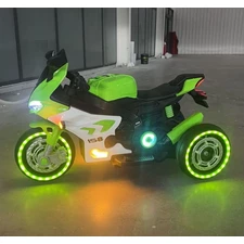 Детский мотоцикл на аккумуляторе M 6307EL-5 зеленый 2 мотора 25W фото 14