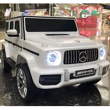 Детский электромобиль джип M 6236EBLR-1 белый Mercedes с кожаным сиденьем фото 14