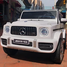 Детский электромобиль джип M 6236EBLR-1 белый Mercedes с кожаным сиденьем купить